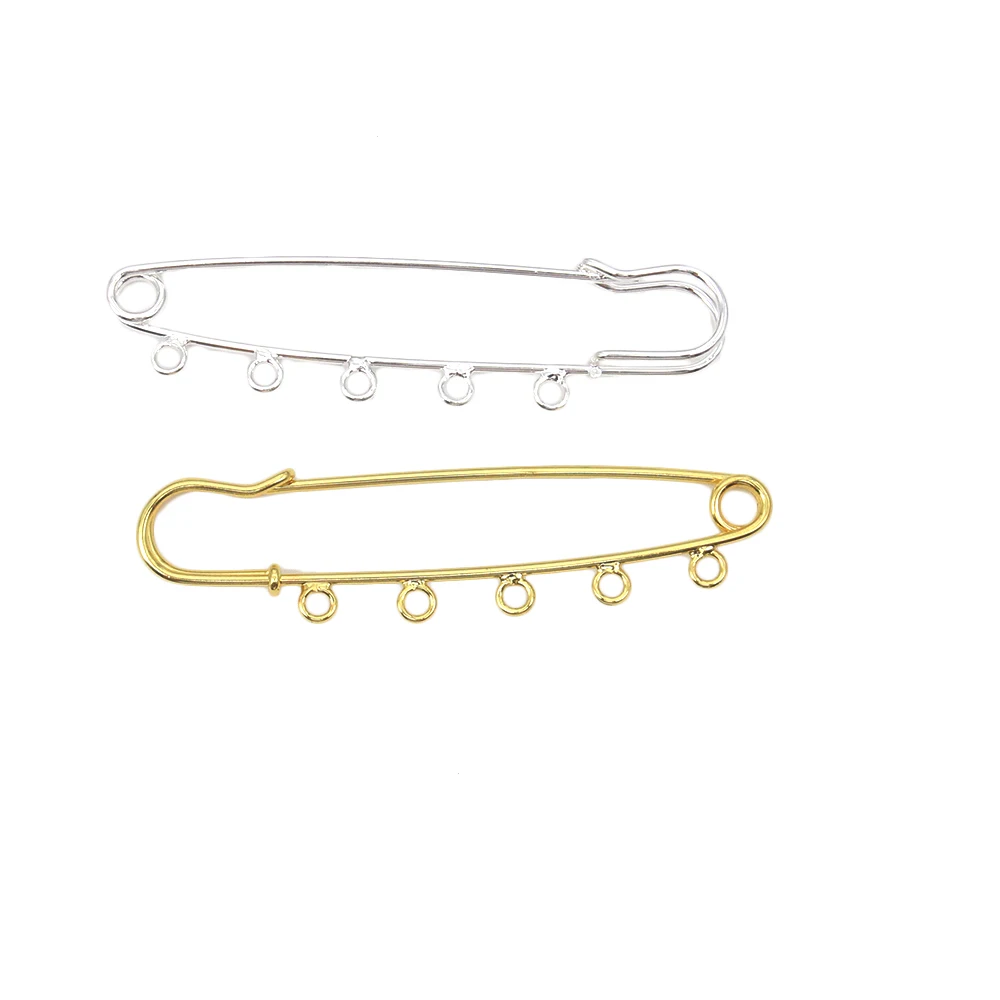 4cm 5cm 8cm 5pcs /lot Plain Gold Plated Kilt Pins DIY Craft Muslim Islam Baby Safety Pin With Loops  For Kids