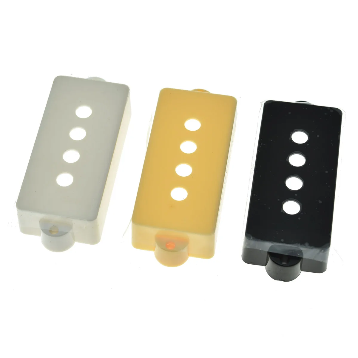 Dopro 4-Pack P Bass Pickup Covers 4 String Bass Pickup Covers for Precision Bass P Bass Black/White/Cream