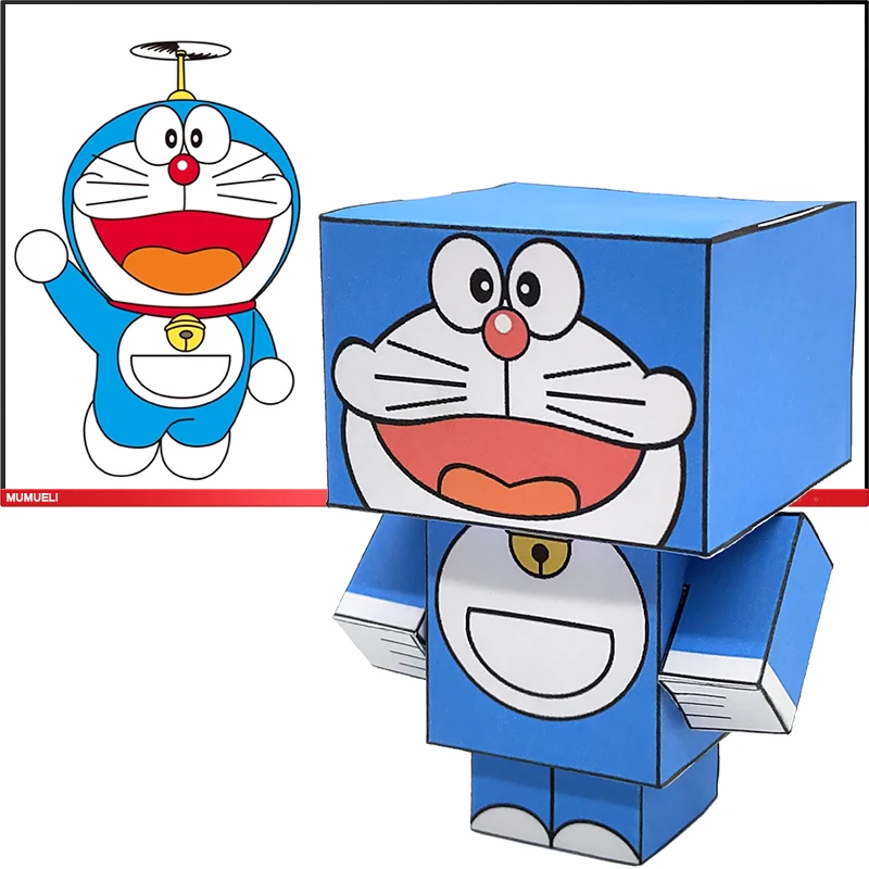 Robot sans colle chat Origami fait à la main, Mini modèle 3D en papier, figurine de dessin animé, bricolage, Cube, jouets artisanaux pour enfants et adultes, CS-036