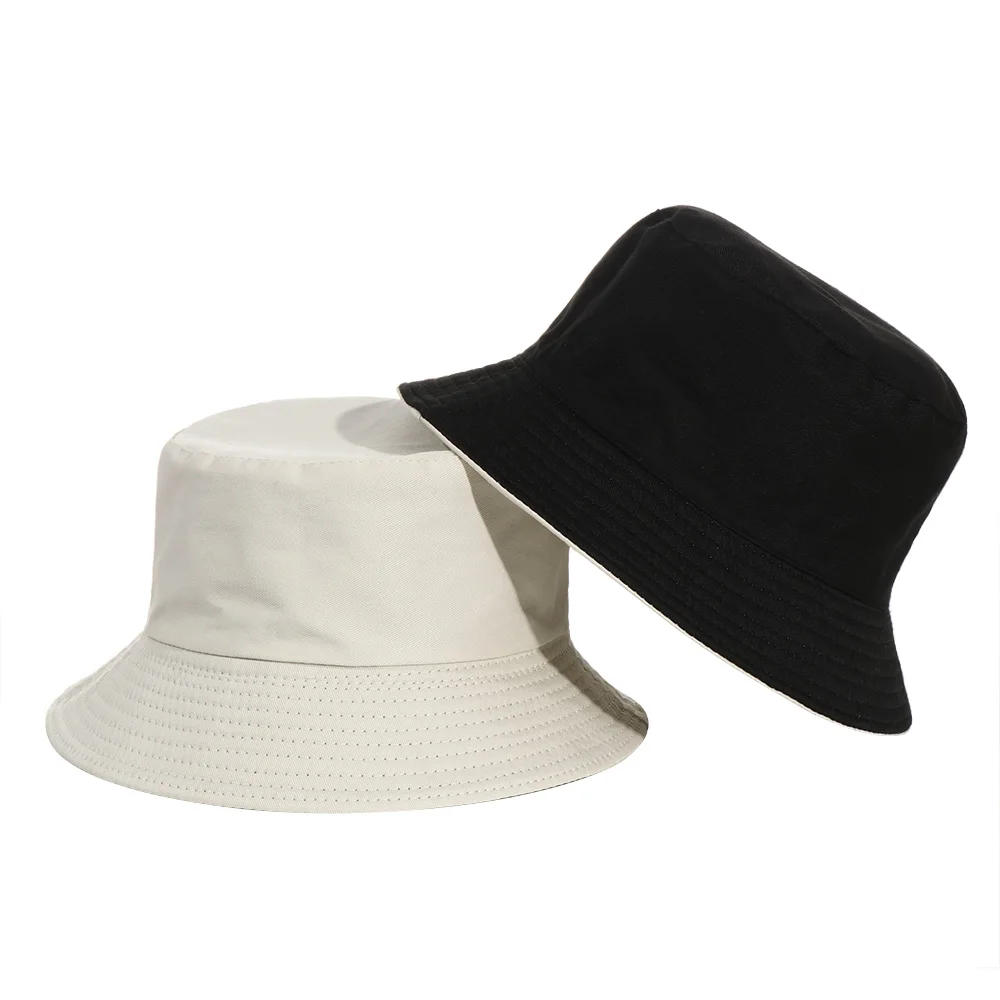 New Double-Sided Bucket Hat Women Men Beach Anti-UV Sun Hat Wide Brim Visors Foldable Portable Summer Fisherman Panama Cap