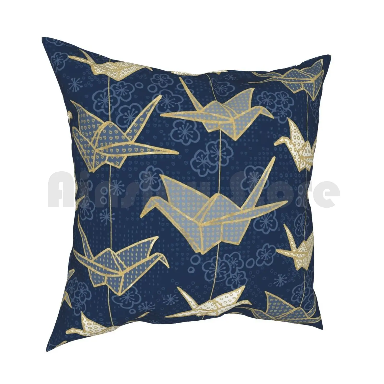 Sadako'S Good Luck Cranes Pillow Case Printed Home Soft Throw Pillow Sadako Good Luck Crane Paper Crane Origami Japan