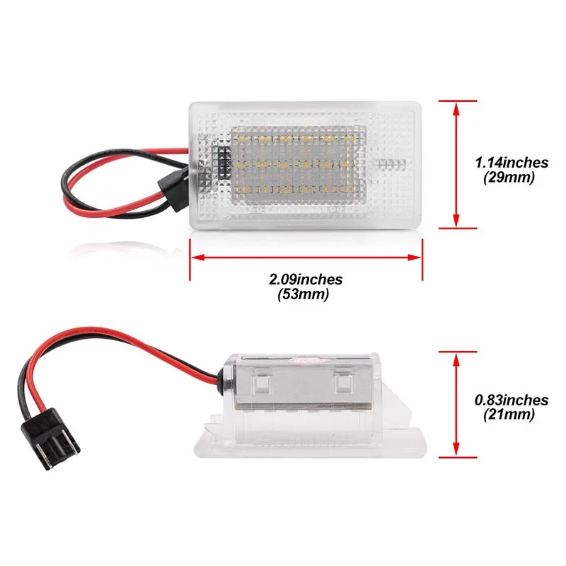 2x For Ford Mondeo MK4 MK5 Galaxy Sierra Fiesta Focus MK2 Fusion C-Max Escort Led Interior Trunk Boot Luggage Compartment Lights view 2