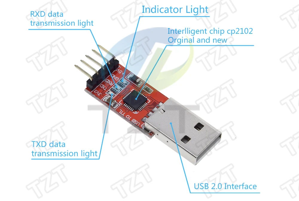 CP2102 USB 2.0 zu UART TTL 5PIN Stecker Modul Seriell Konverter STC Ersetzen FT232 CH340 PL2303 CP2102 MICRO USB für arduino – Detail 3