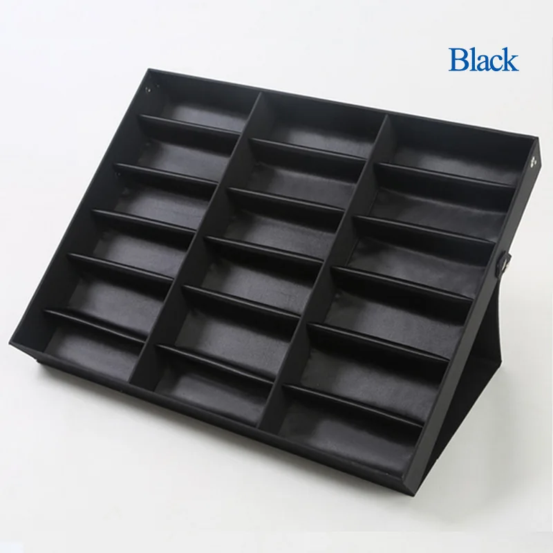 Big Size Glasses Display 18 Slot Grids Eyeglass Sunglasses Storage Box Collector Stand Case Holder Glasses Makeup Organizer