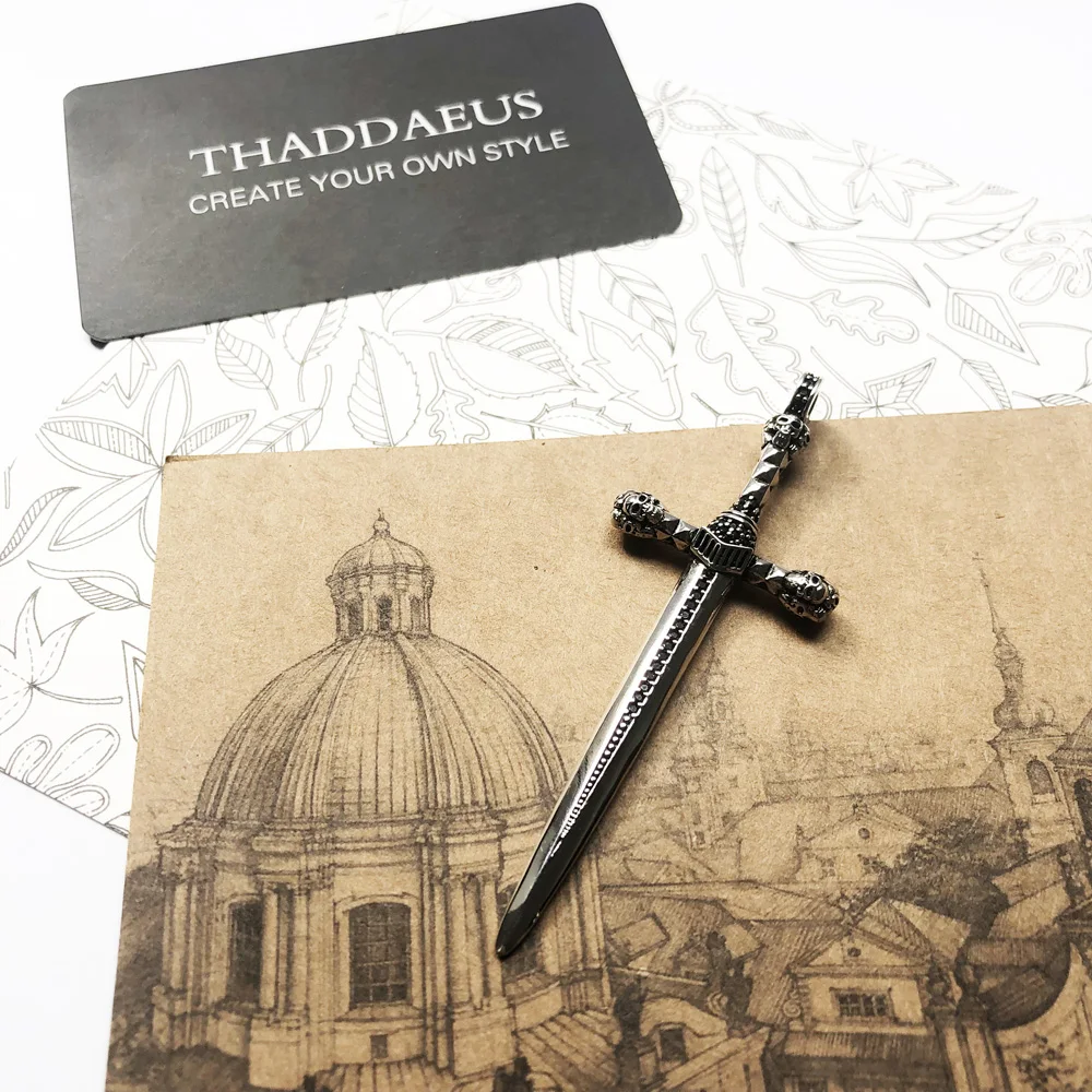 Pendant Skull Sword,Brand New Jewelry Europe Style 925 Sterling Silver Accessories Vintage Gift For Woman Men