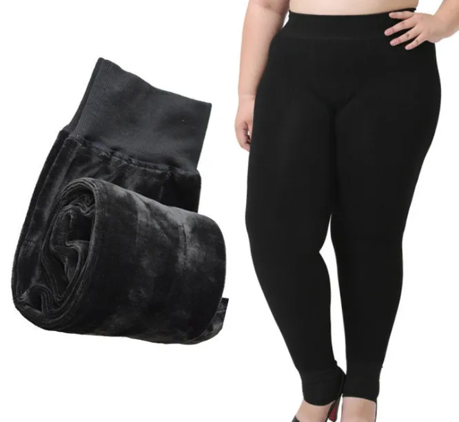 Plus Size 2XL 3XL 5XL Thick Leggings for Winter Super Stretchy Good Elastic 700g Very Warm Fleece Leggings OUC688