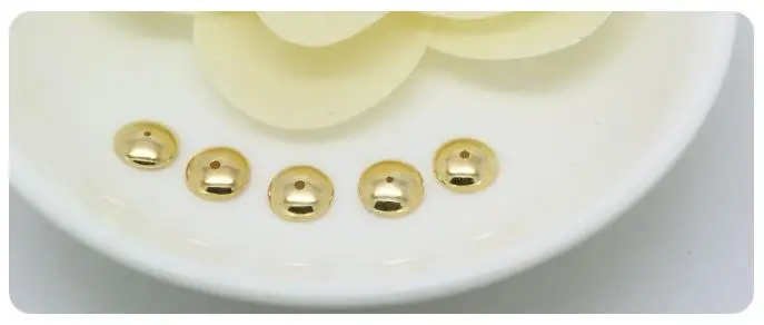 (3459)20PCS 3MM 4MM 6MM 8MM 10MM 12MM 24K Gold Farbe Überzogene Messing glänzend Perlen Kappen Hohe Qualität Diy Schmuck Zubehör – Detail 5