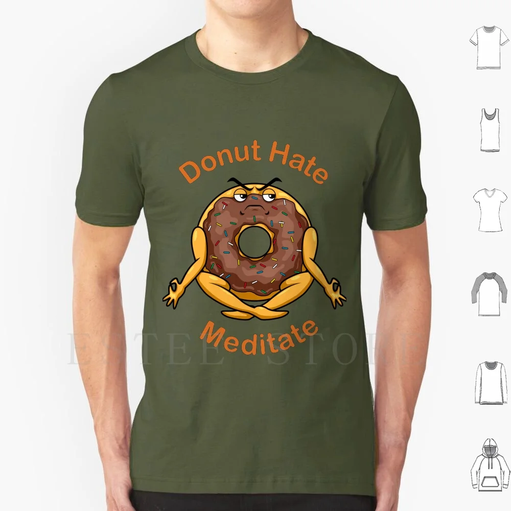 Donut Hate Meditate T Shirt Print Cotton Dont Hate Meditate Dont Hate Yoga Meditation Cool Dont Hate Meditate Funny Dont Hate