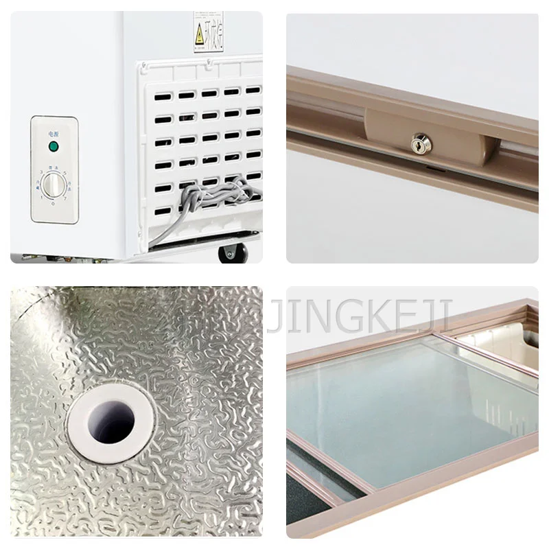 Komercyjna zamrażarka pozioma zamrażarka chłodnicza podwójna bramka motylkowa o dużej pojemności utrzymuje świeżą zamrażarkę