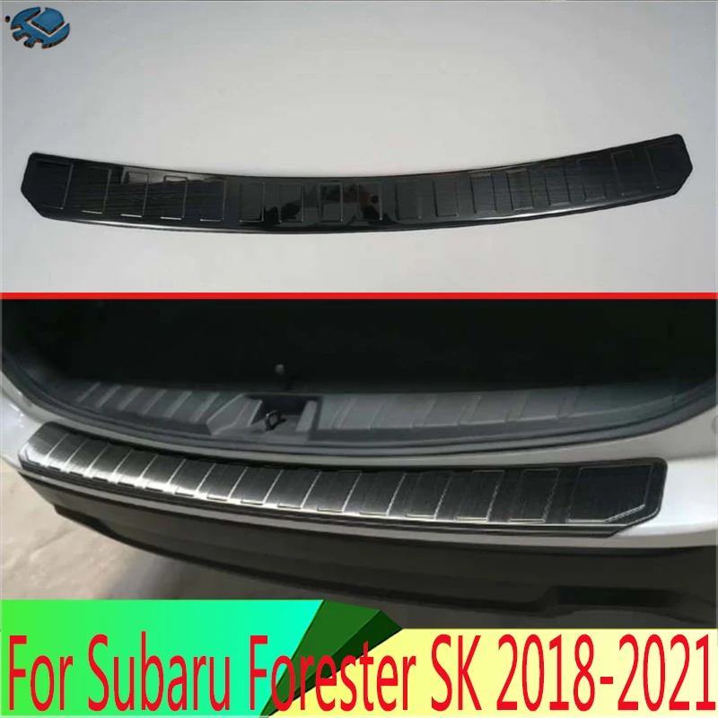 

For Subaru Forester SK 2018-2021 Stainless Steel Black titanium Rear bumper protection window sill outside trunks decorative