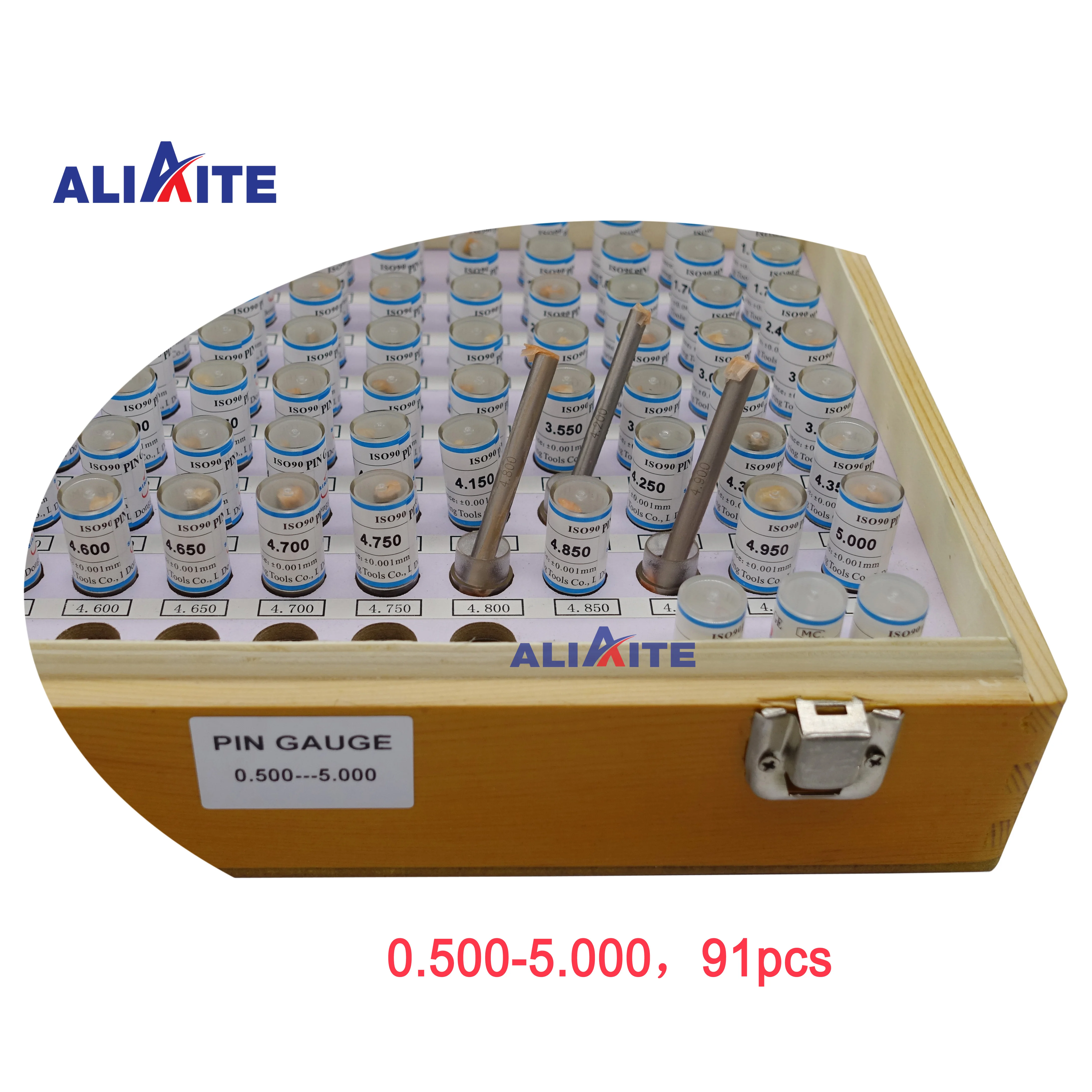 Aço Pin Gauge Conjunto 0.5005.000 Passo: 005 91 Pcs