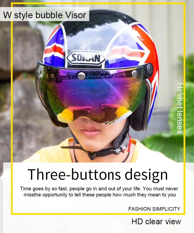 Motorcycle Helmets Visor Anti Uv Bubble Lens Moto Cycle Helmet Sun Glasses Accessorie for Scooter Chopper Helmet Open Face