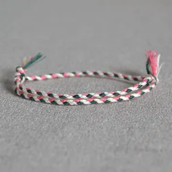 Meetvii Handmade Woven String Bracelets for Women Men Tassel Knots Colorful Thread Rope Tibetan Bracelet Ethnic Jewelry