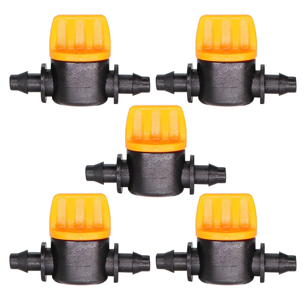 10PCS 1/4\'\' Barbed Mini Valve Shut Off Coupling Connectors for 4/7mm Hose Garden Water Irrigation Pipe Adaptor Greenhouse