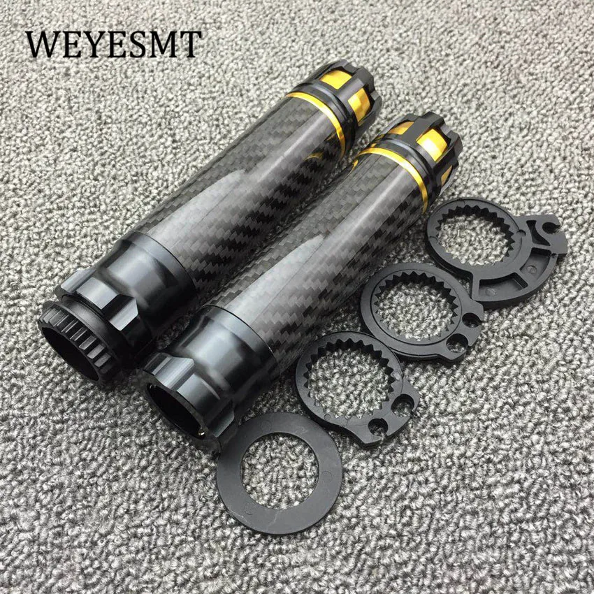 Carbon Fiber Universal Handlebar Grips Motorcycle Handle Grip Accessories For SUZUKI GSXR GSX R GSX-R 600 750 1000 Hayabusa GSF