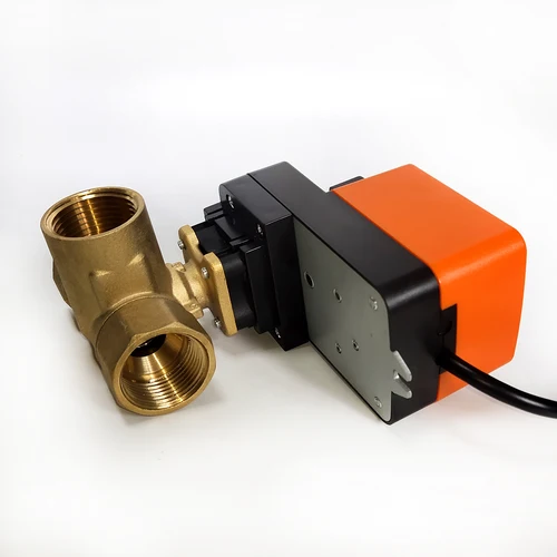 Imagen 2 del producto Válvula mezcladora de 1/2 pulgadas tipo T de 3 vías, válvula de proporción AC/DC24V 0-10V modulante para regulación de flujo o control de encendido/apagado