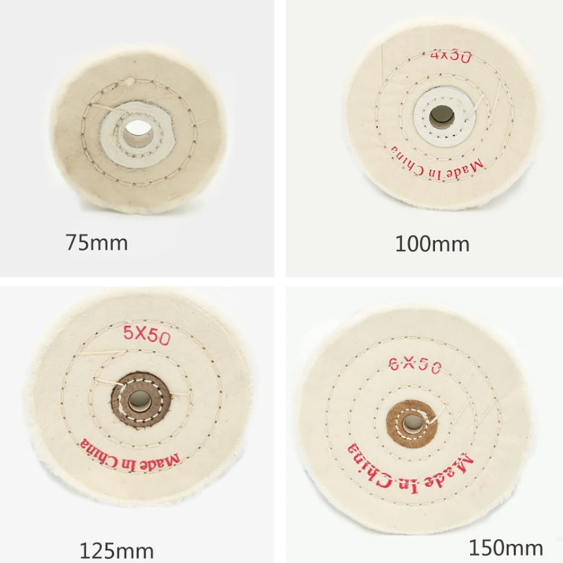White 3/4/5/6'' Cloth Buffing Polishing Wheels Buffer Polish Grinder Pad Wood Metal Polishing Tool for Abrasive Tools