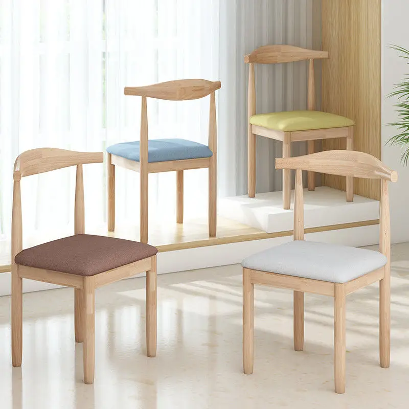 Nordic Style Dining Room Chairs Home Furniture Chairs Modern Simplicity Garden Chair Solid Wood Backrest Fashion Casual Stool