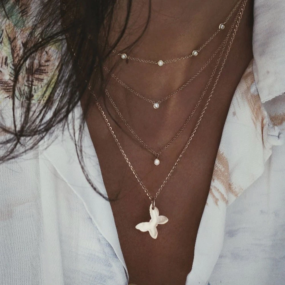 Vintage Multi-element Crystal Necklace For Women Fashion stone Necklace Multiple Layers Pendant Long Necklaces Boho Gift Jewelry - Image 4