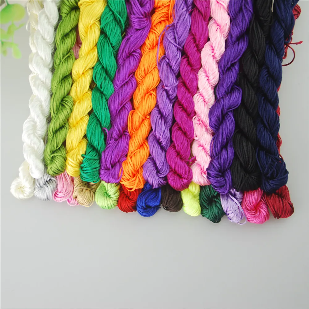 Hot Kindergarten Handmade DIY Kumihimo cords 1mm Macrame Nylon Cord Silk Beading Thread Braided String Multi 1pcs 25meters DS206