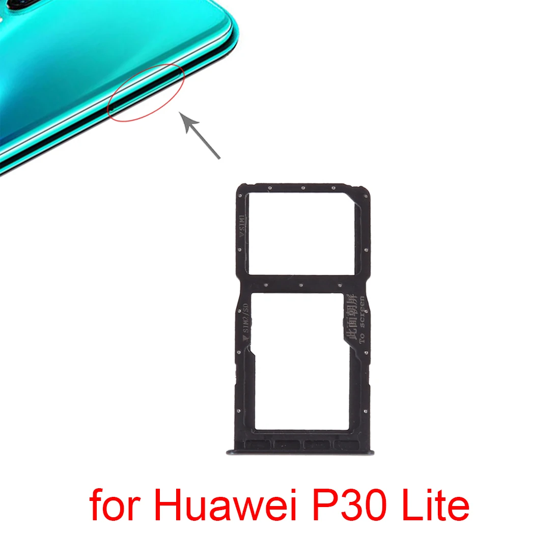 For Huawei P30 Lite SIM Card Tray + SIM Card Tray / Micro SD Card for Huawei P30 Lite