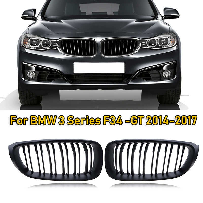 

Rhyming Black Car Front Bumper Kidney Grille Grill Fit For BMW 3Series GT F34 2014 2015 2016 2017 ABS Modified Part Accessories