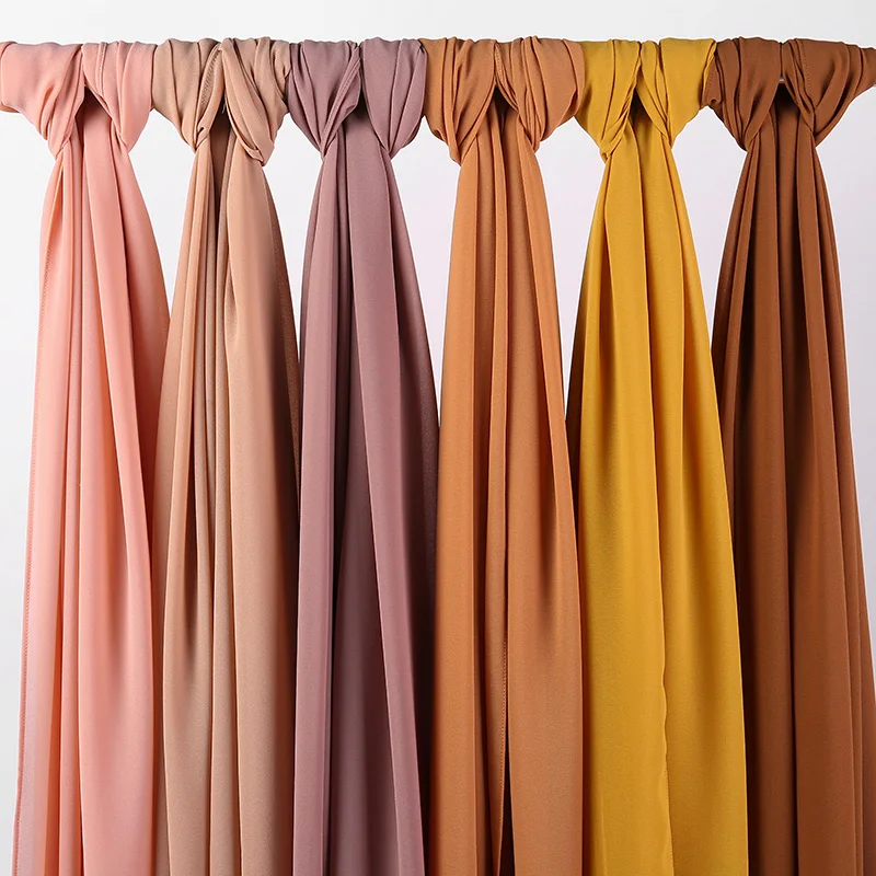 Cachecol Chiffon Premium da Malásia para Mulheres, Cor lisa ou sólida, Hijab muçulmano, lenço de cabeça, Xale Longo Islâmico, Pashmina, 180x70cm