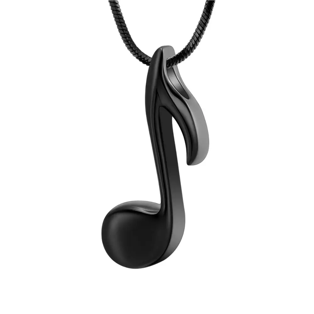 316L Stainless Steel Music Note Cremation Necklace For Ashes For Women Men Keepsake Pendant Memorial Urn Jewelry