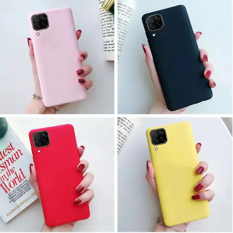 Candy Matte Case For Samsung Galaxy A12 Shockproof Soft Silicone Back Cover For SamsungA12 A 12 SM-A125F Cases