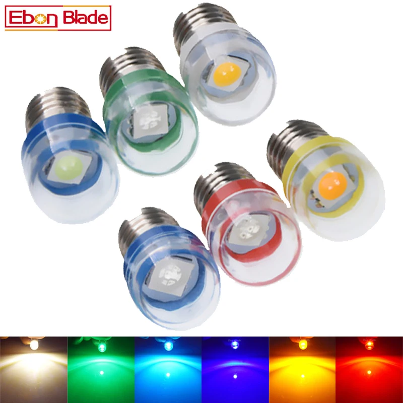 Bombilla Led E10 5050 SMD, 6V, 3V, 12 V, CC 3, 6, 12 voltios, Blanco cálido, amarillo, rojo, luz con Base de tornillo Mes 1447, 2 unidades