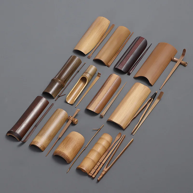 Natural Bamboo Tea Scoop Handmade Coffee Tools Vintage Tea Accessories Set Chahe Cha Ze Tea Needle High Quality Teaware Set