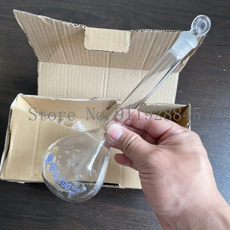 A-Grade 250mL Glass Brown Volumetric Flask White Transparent 100ml Quantitative Shaker Measuring Pyknowmeter Flasks