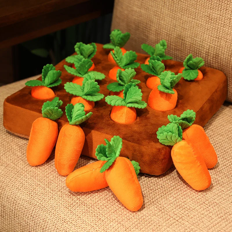 

Creative Pull Up Carrots Plush Toy Stuffed Vegetable Plush Doll Parent-child Interaction Toys Funny Kawaii Gift for Kids Baby