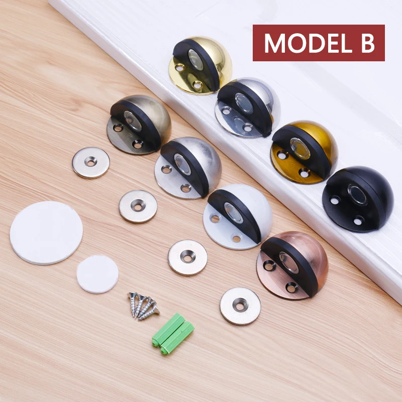 AOBT Sliver Security Protection Rubber Door Stopper Cabinet Door Locks Holders Catch Floor Door Draft Stopper Home Improvement