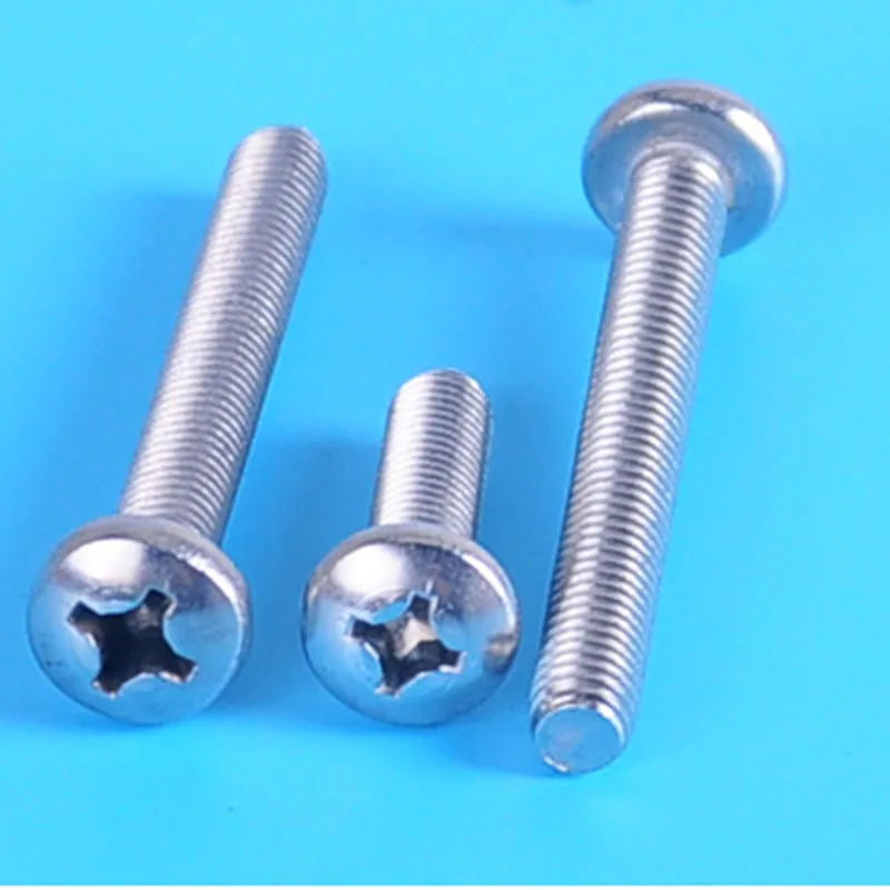 M3M4M5M6stainless steel 304 left hand threaded phillips pan head screws crossed round head bolts fasteners hardware768