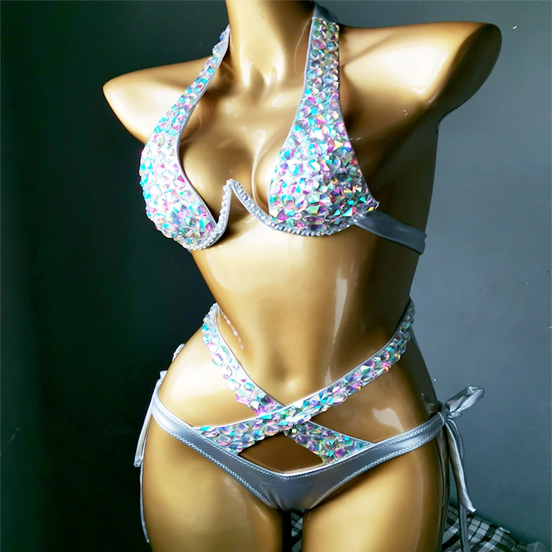 Imagem -04 - Venus Férias Novo Estilo Daimond Conjunto de Biquíni Strass Banho Push up Maiô Beachwear 2023