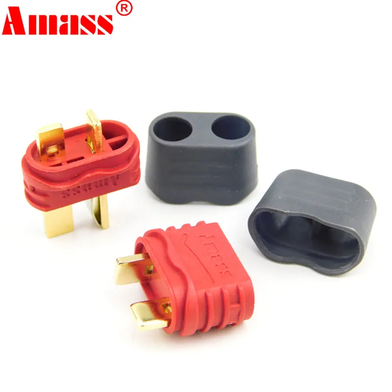 100% Original Amass High Current 40A Plating T-Plug Connector with sheath Male & Female For Multi-Axis Fixed-wing Model Aircraft