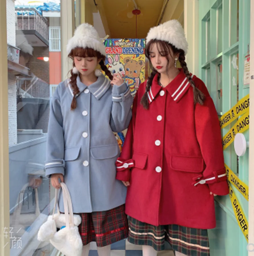 

Japanese Winter kawaii girl Princess tea party gothic Soft Girl College style cosplay warm coat cute coat lolita cos loli