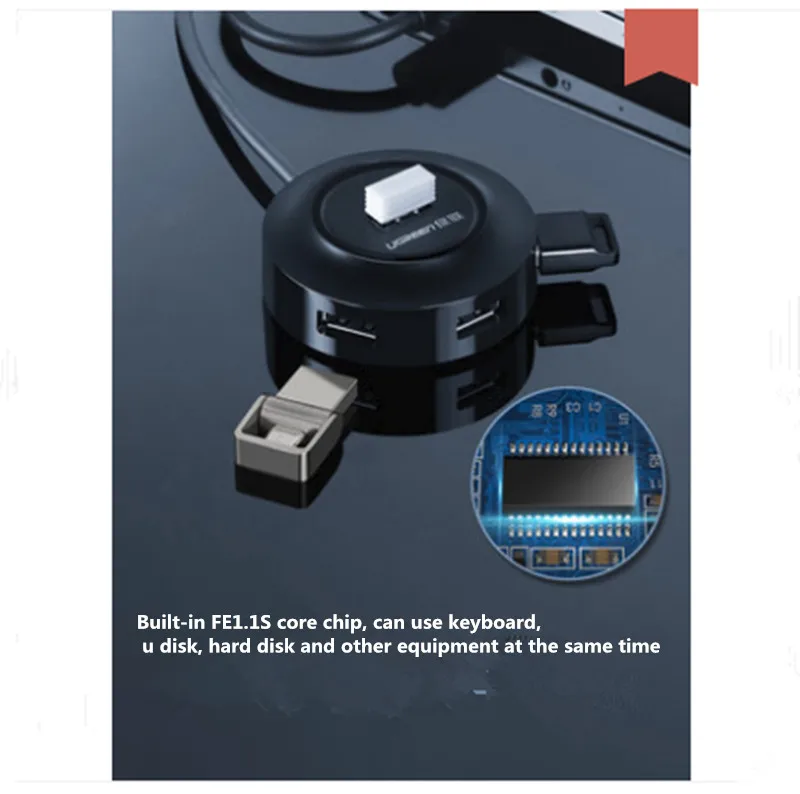 Usb 확장기 어댑터 멀티 포트 유형-c 노트북 usb 확장 도크, 다기능 usd 구멍 외부 U 디스크, 4 usp interf