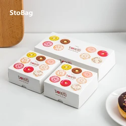 StoBag 20pcs Donut Paper Box Baking Packaging Boxes For Baby Shower Christmas Gift Boxes Birthday Party Wedding Supplies Favors