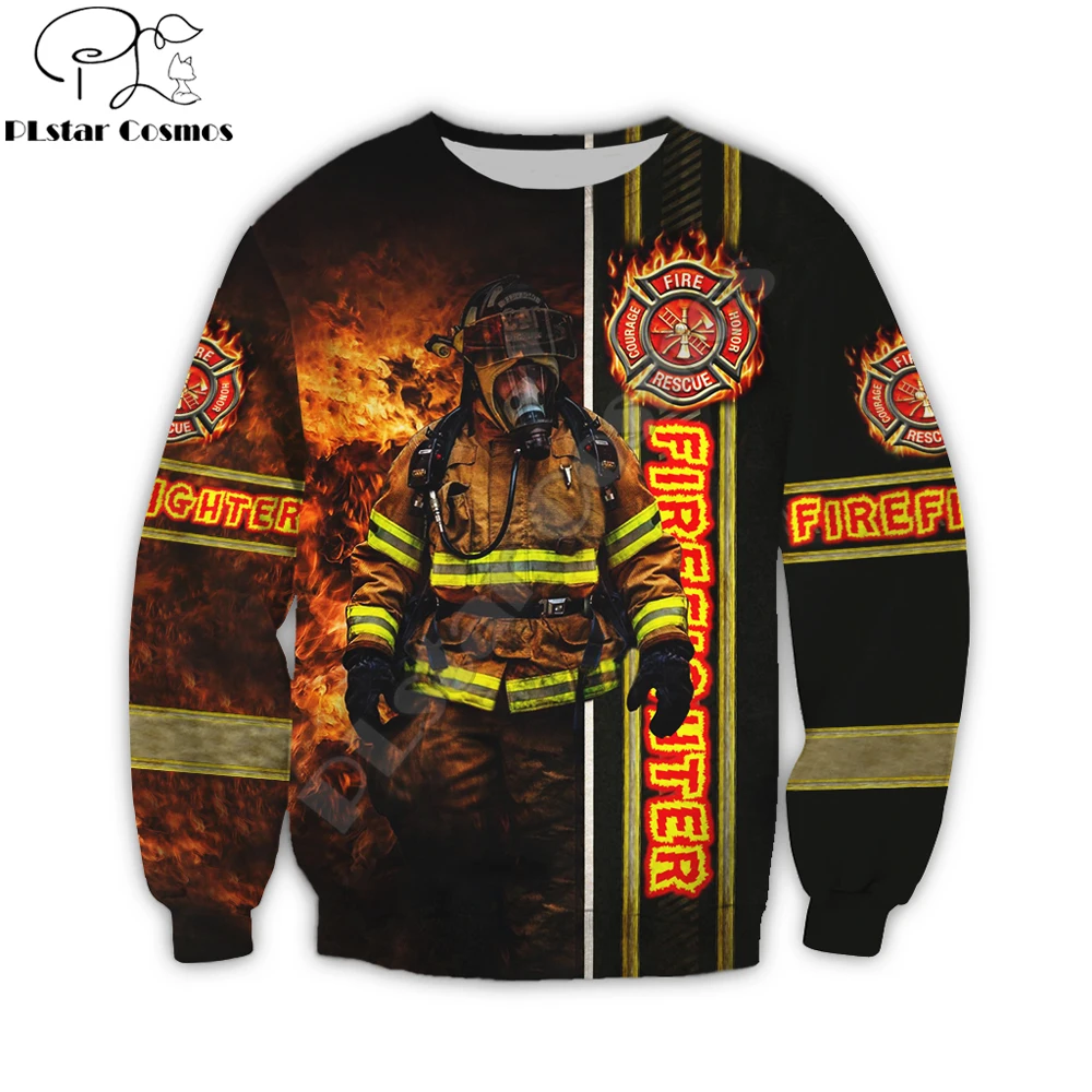 Brave Firefighter 3D All Over Printed Mens Hoodie Fashion Casual Hooded Sweatshirt Autumn Streetwear Unisex hoodies KJ707