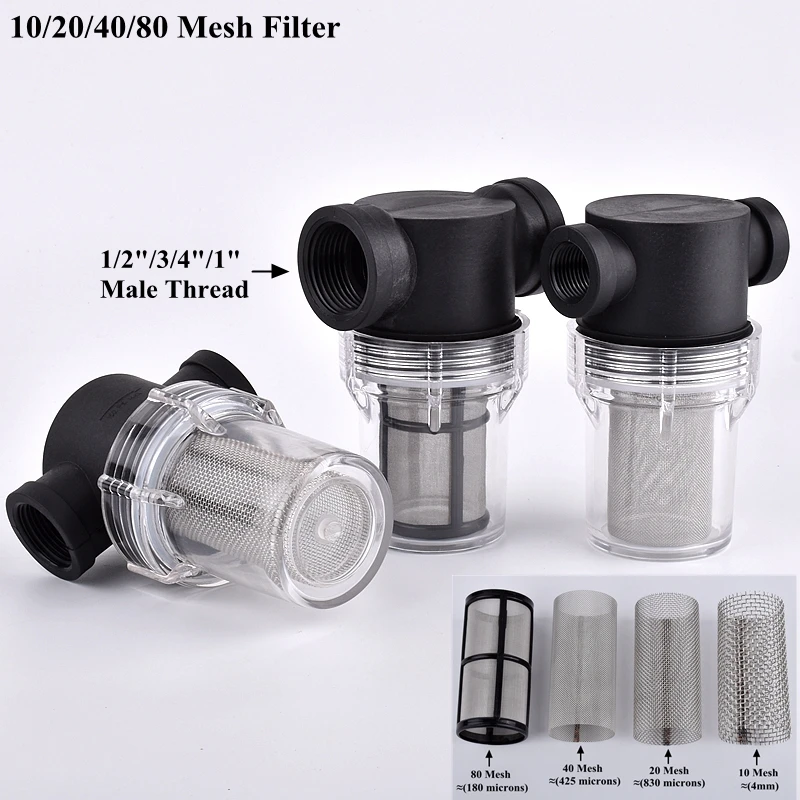 

1/2 3/4 1 Inch Garden Watering Filter Pond Irrigation Filter Aquarium Fish Tank Water Pump Strainer 10~80 Mesh Filter Screen