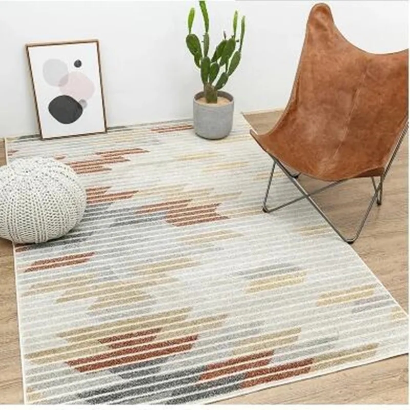 

Nordic Geometric Printing Carpets for Home,Living Room, Bedroom,Large Area Rugs, Washable, Bedside, Table, Floor Mats, Room Deco