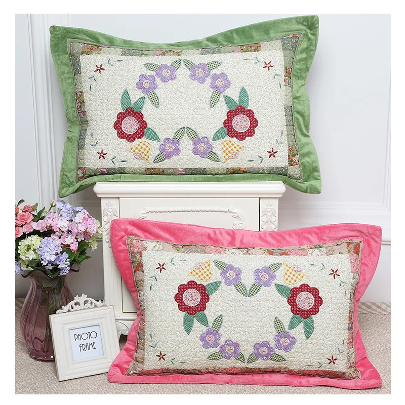 

2pcs Cotton Patch Pillowcase Soft Decorative Pillow Case Pillow Covers Retro Pastoral Style Pillowcases Almohadas Decorativas