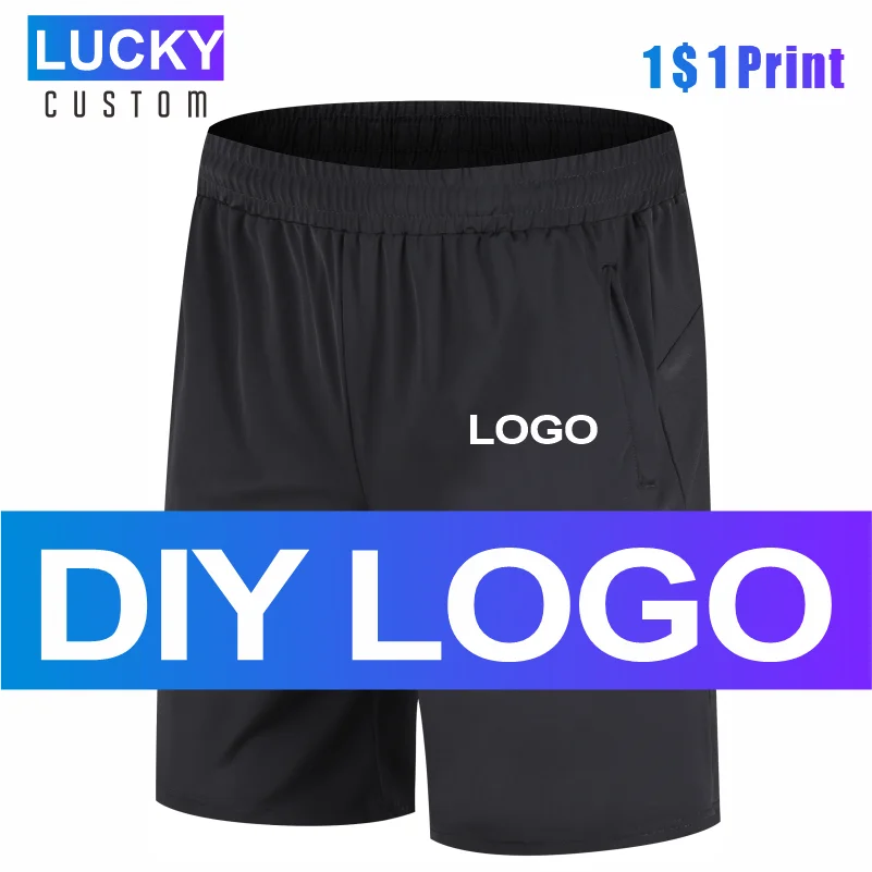 Männer Schnell Trocknend Läuft Sport Shorts Individuell Bedruckte Stickerei Logo Stretch Eis Seide Nylon Casual Hosen 4xl