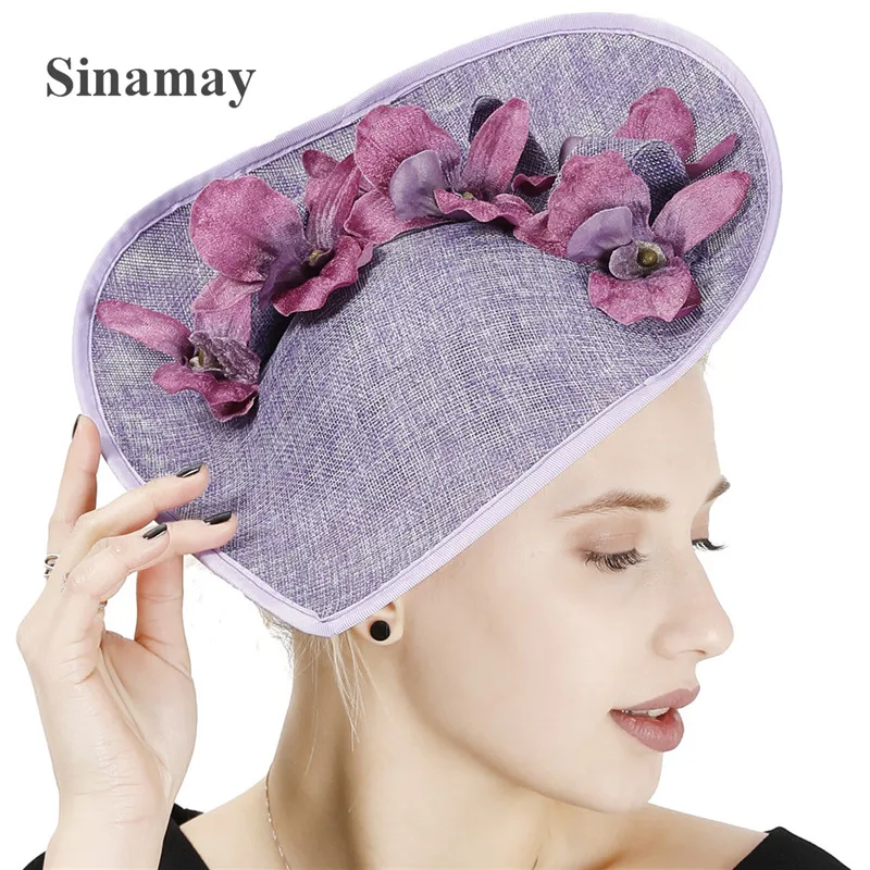 

Bridal Floral Wedding Lavender Fascinators Headband Hats Women Church Party Tea Headpiece New Formal Ladies Derby Chapeau Caps