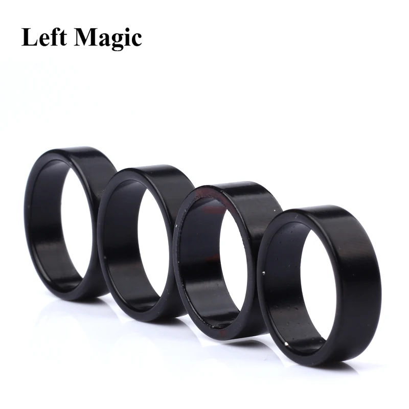 1 Pcs Black Strong Magnetic Magic Ring Magnet Coin Magic Tricks Finger Decoration Magician Ring 18/19/20/21MM Size B1028