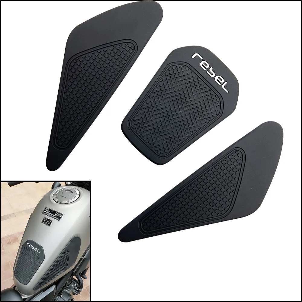 Retro Cafe Racer For Honda Rebel 300 Rebel 500 CMX 2017 2018 2019 tank Rubber Sticker Protector Sheath Knee Tank pad Grip Decal