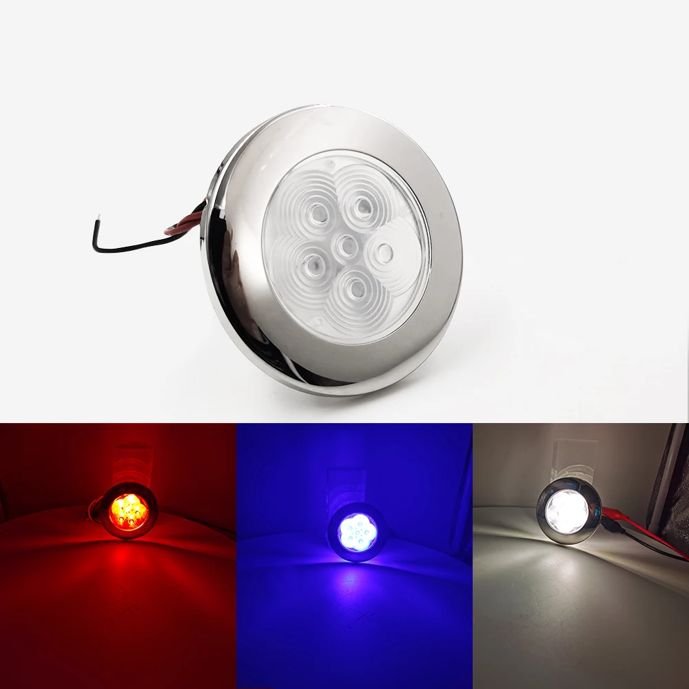 12VDC/12-24VDC LED Boat Navigation Yacht Stern Light Visibility 2NM Stainless Steel RGB Tricolor Marine Lamp