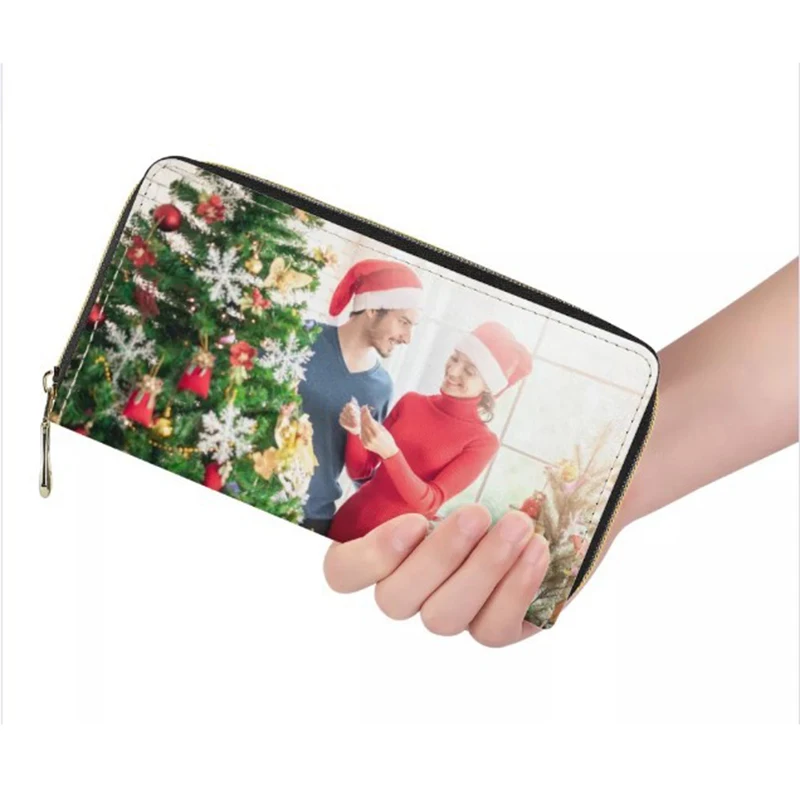 2020 New Custom Personalized Color Picture Zipper Long Wallet Clutch Bag Photo Print Customized DIY Women Wallet Christmas Gift